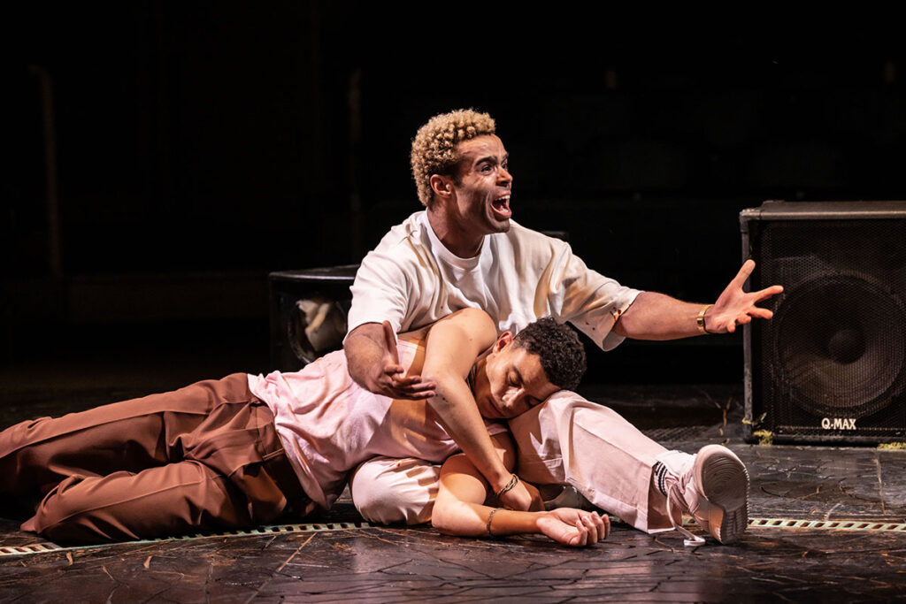 Conor Glean as Romeo and David Judge as Mercutio Credit: Johan Persson