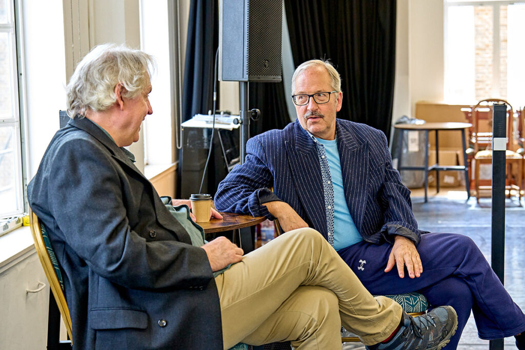 Bob Barrett and Michael Maloney in rehersals for Murder on the Orient Express