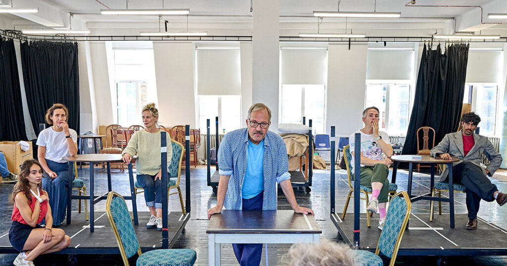 Cast of Murder on the Orient Express in rehearsals