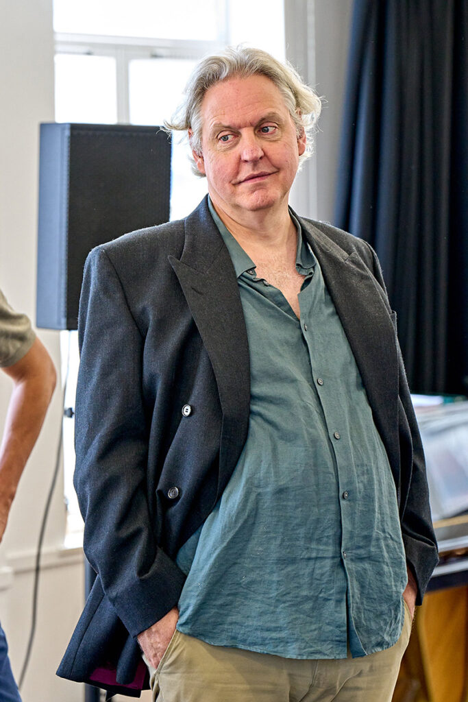 Bob Barrett in rehearsals for Murder on the Orient Express