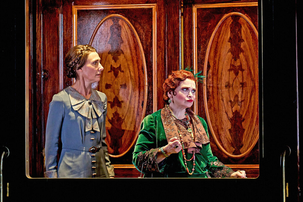 Rebecca Charles as Greta Ohlsson & Debbie Chazen as Princess Dragomiroff in Murder on the Orient Express