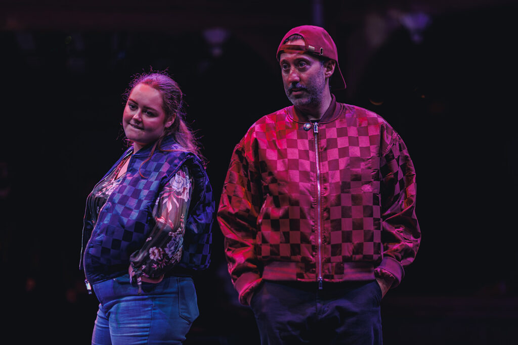 (L-R) Rheanon Shaw, Craig Painting by Patch Dolan