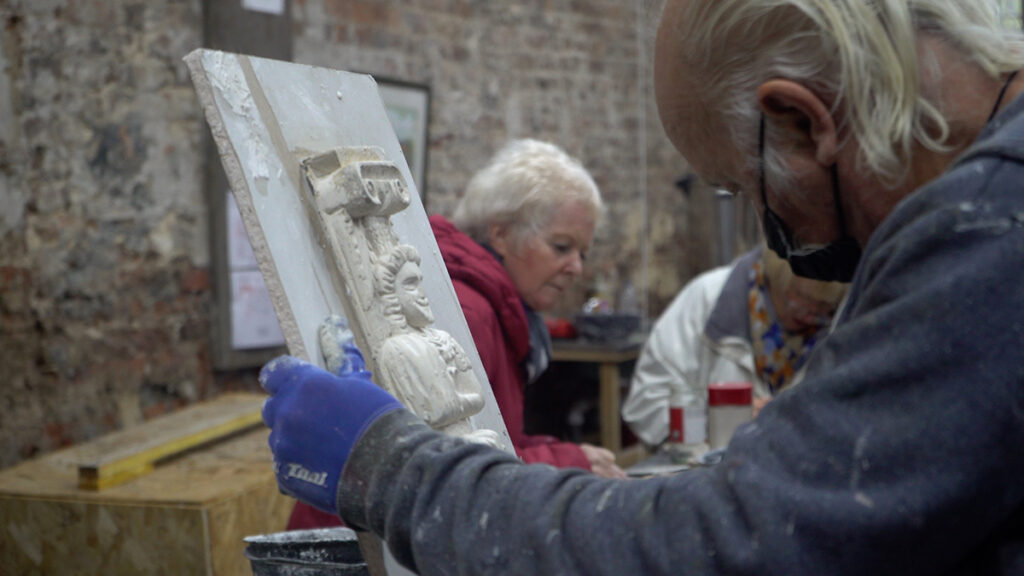 Repairing historic plaster designs at Hopwood Hall