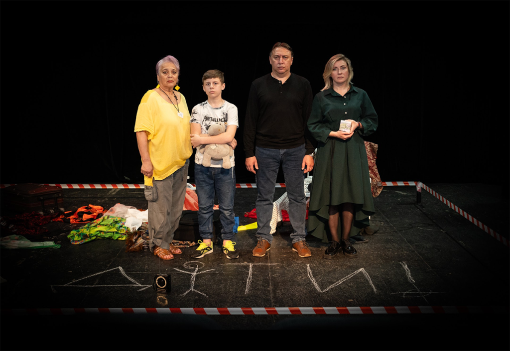 MARIUPOL DRAMA. Vira Lebedynska, Matvii Kytrysh, Ihor Kytrysh and Olena Bila Photo by Tiberi Shiutiv