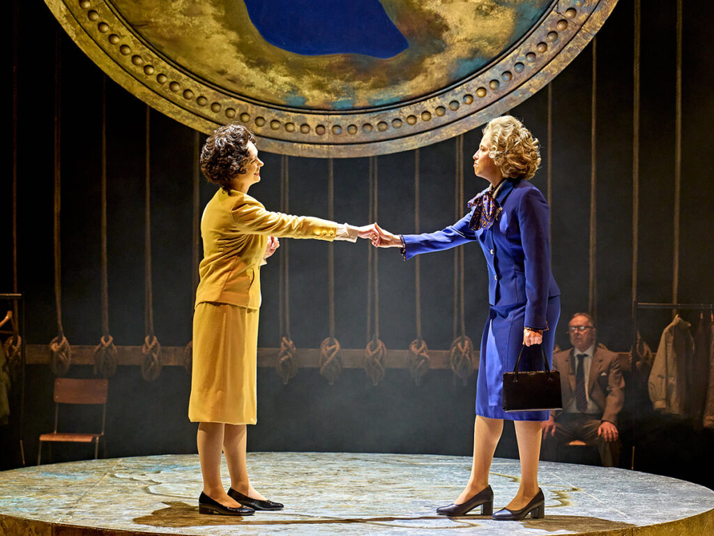 L-R - Helen Reuben, Emma Ernest in Handbagged. Photo Manuel Harlan