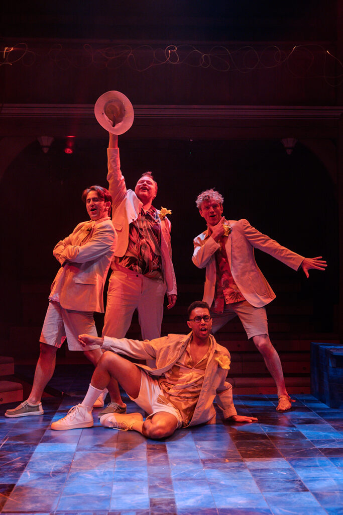 L2R - Thomas Cotran, David Kirkbride, Timothy Adam Lucas, Linford Johnson in Love's Labour's Lost. Credit Patch Dolan
